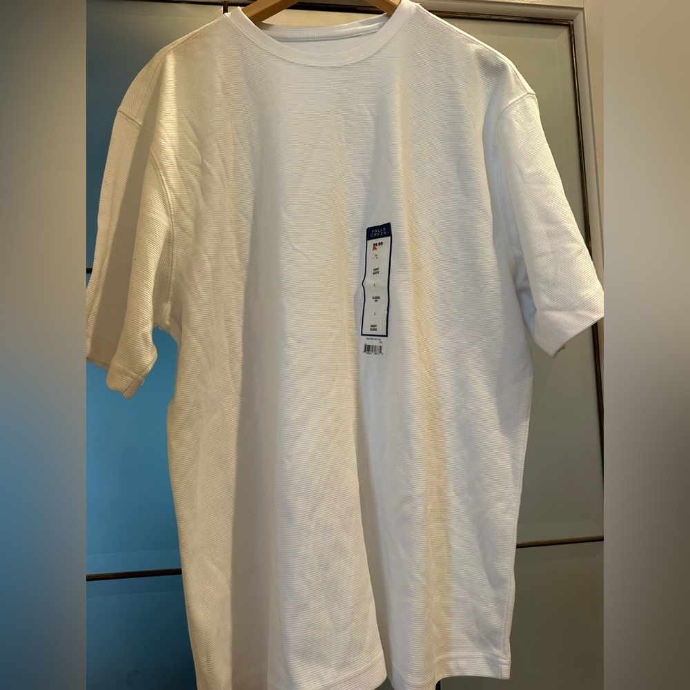 Classic White Ribbed Men's Tee Shirt NWT